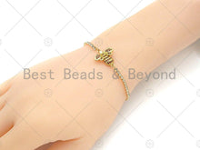 Load image into Gallery viewer, Colorful CZ Micro Pave 3D Bee Shape Connector, 18K Gold Charm, Necklace Bracelet Connector,17x19mm,Sku#LK318