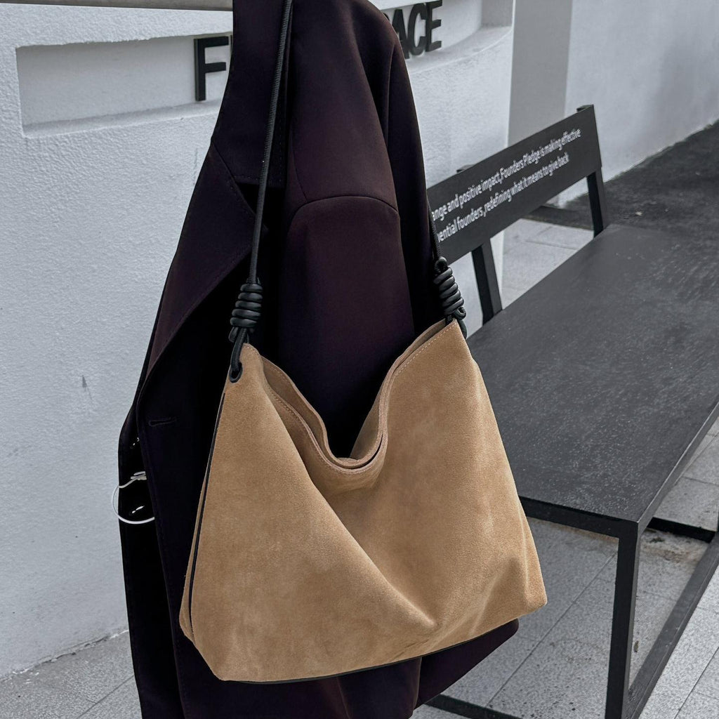 Luxury Vintage Suede Leather Shoulder Bag – Large Capacity Women's Hobo Bag