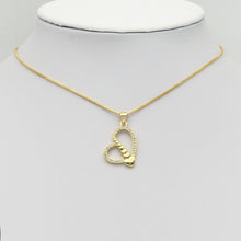 Load image into Gallery viewer, Gold CZ Unbalanced String Heart Charm, Sku#LK879