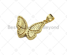 Load image into Gallery viewer, CZ Micro Pave Colorful Enamel Butterfly Shape Pendant/Charm,Cubic Zirconia Charm, Necklace Bracelet Charm Pendant,16x20mm, Sku#LK262