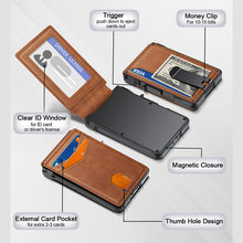 Load image into Gallery viewer, Carbon Fiber Slim Folding Cardholder Wallet for Men – Minimalist PU Leather Bifold