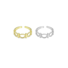 Load image into Gallery viewer, Gold Silver Oval Bar Adjustable Ring, Sku#A220