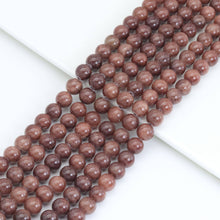 Load image into Gallery viewer, Reddish Brown Jade Round Smooth Beads, Sku#U2022
