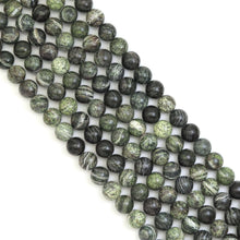 Load image into Gallery viewer, Genuine Green Zebra Jasper Round Smooth Beads, Sku#U1874