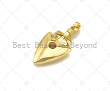 Load image into Gallery viewer, CZ Micro Pave Arrowhead Shape Pendant/Charm,sku#LK238
