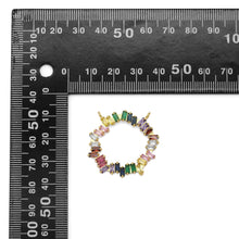 Load image into Gallery viewer, Colorful Baguette CZ Round Ring Charm, Sku#LX307