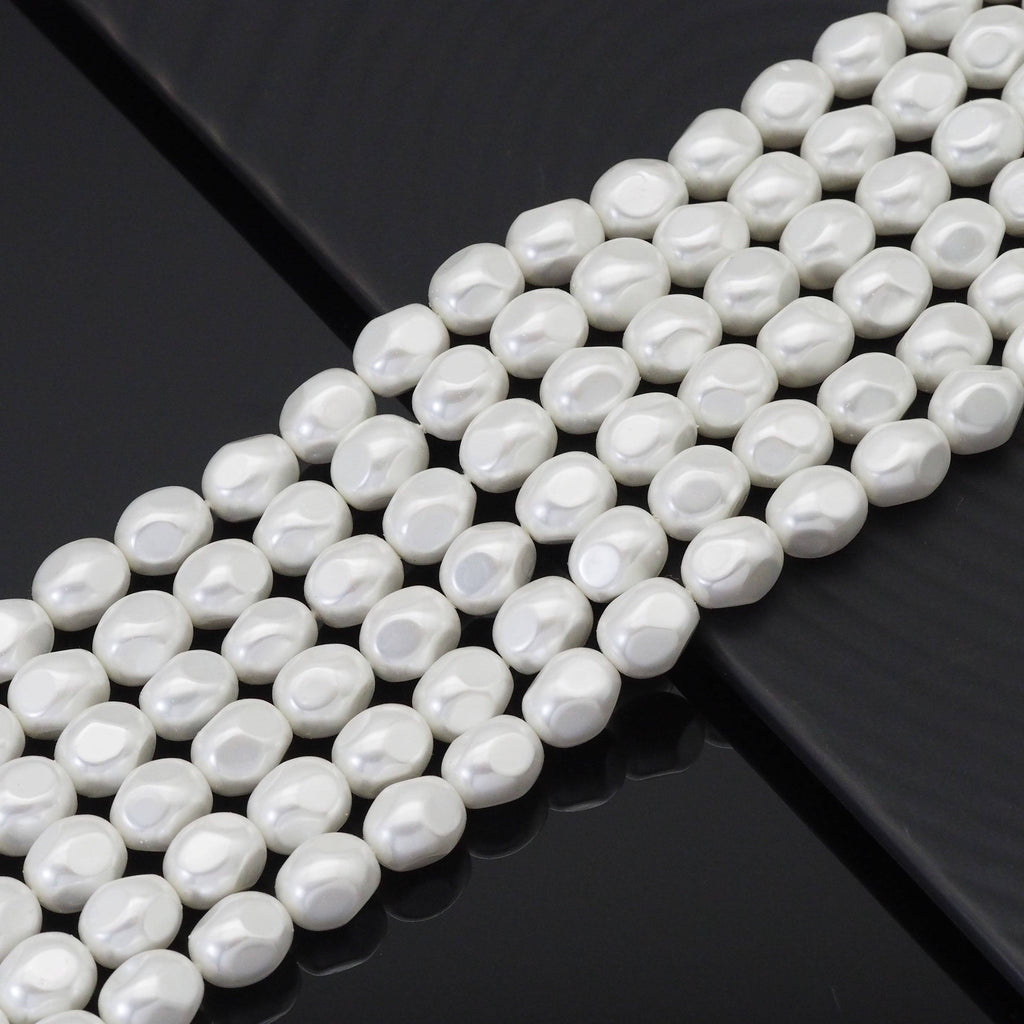 12x15mm White MOP Drum Shape Beads, Sku#T160