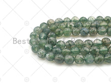 Load image into Gallery viewer, Top Quality Round Smooth Moss Agate, 6mm/8mm/10mm/12mm Green Moss Agate Beads,15.5'' Full Strand, UA185