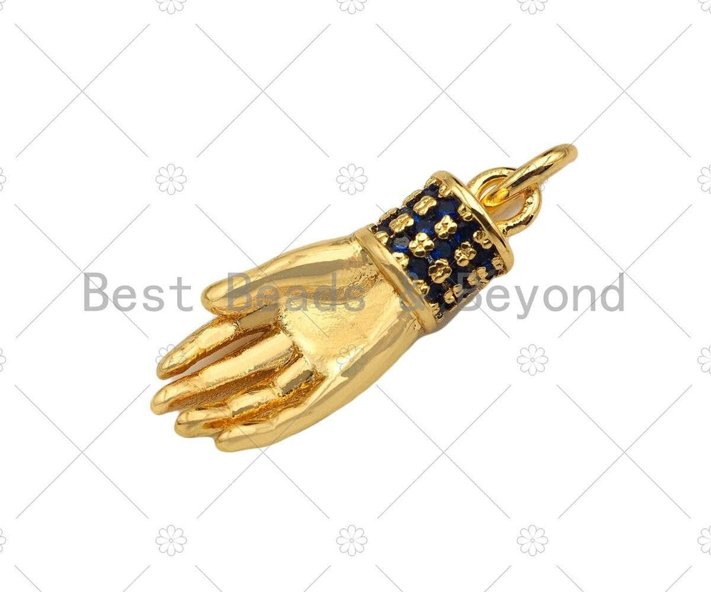 CZ Micro Pave Hand Shape Pendant/Charm,Cubic Zirconia Charm,