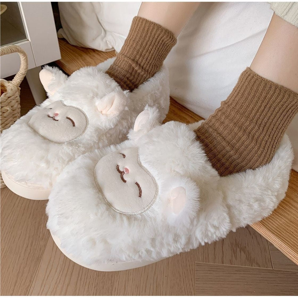 Fuzzy Indoor Slippers for Couples – Non-Slip TPR Sole, Faux Fur Lining, Coral Fleece Upper | Unisex House Shoes