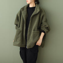 Load image into Gallery viewer, Plus-size Loose-fitting Long-sleeve Womens Casual Lambswool Coat