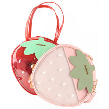 Load image into Gallery viewer, Strawberry Transparent Shoulder Bag | Soft-girl Lolita Tote | Red &amp; Pink