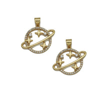 Load image into Gallery viewer, CZ Gold North Star On Earth Charm, Sku#LX126