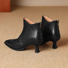 Load image into Gallery viewer, Women's Pointed Toe Stiletto Heels | Fleece-Lined Back Zipper Boots | Sheepskin Upper
