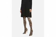 Load image into Gallery viewer, Women's Leopard Print Knee-High Stretch Boots – Pointed Toe High Heel, Ultra-Long Satin Upper
