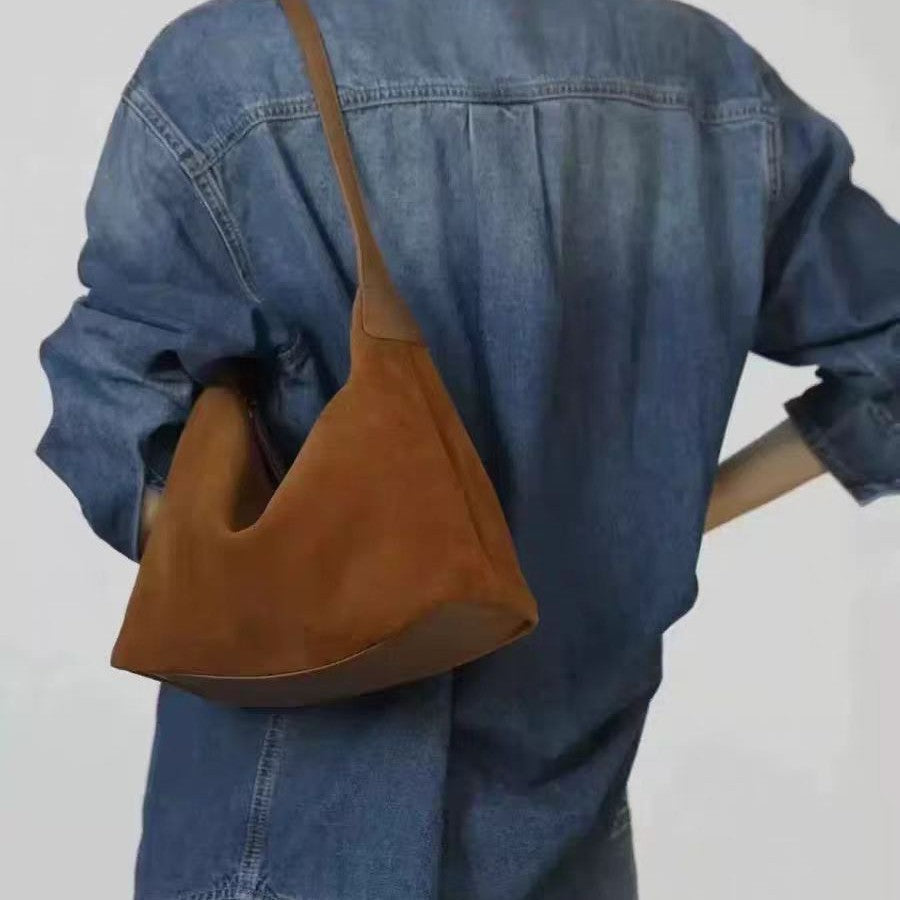 Retro Matte Textured Tote Bag – Versatile High-End Crossbody for Women