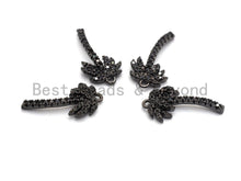Load image into Gallery viewer, Black CZ Pave On Black Micro Pave Coconut Tree Shape Charm Beads, Cubic Zirconia Paved Coconut Tree Charm,10x19mm, sku#B103
