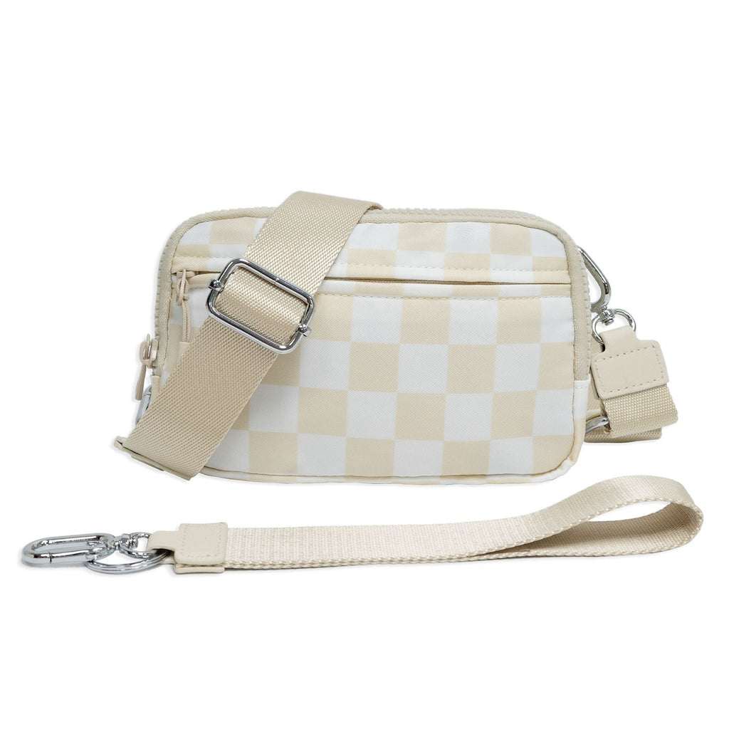 Waterproof Crossbody Waist Bag for Outdoor Sports Running - Lightweight Double Layer Polyester Fanny Pack