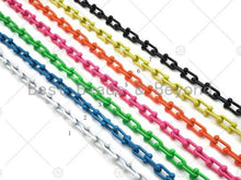 Load image into Gallery viewer, 6x10mm Enamel Pop Chain, Colored Metal Necklace Chain, Retro