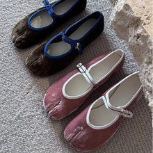 Load image into Gallery viewer, Women's Corduroy Ballet Flats | Single Strap Round Toe Slip-On Shoes