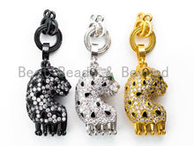 Load image into Gallery viewer, CZ Micro Pave Leopard Head Pendant/Enchancer, sku#L161