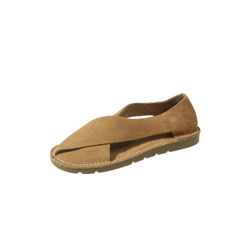Women's Slip-On Roman Fisherman Sandals | Round Toe Retro Sandals