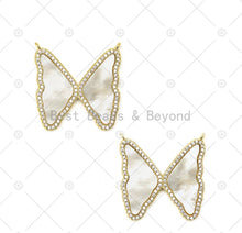 Load image into Gallery viewer, CZ Mother of Pearl Butterfly Charm, Sku#LK576