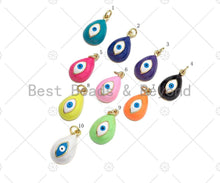 Load image into Gallery viewer, Colorful Enamel Evil Eye Teardrop Shape Pendant, 18K Gold Filled Enamel Evil Eye Charm,11x20mm,Sku#F1403
