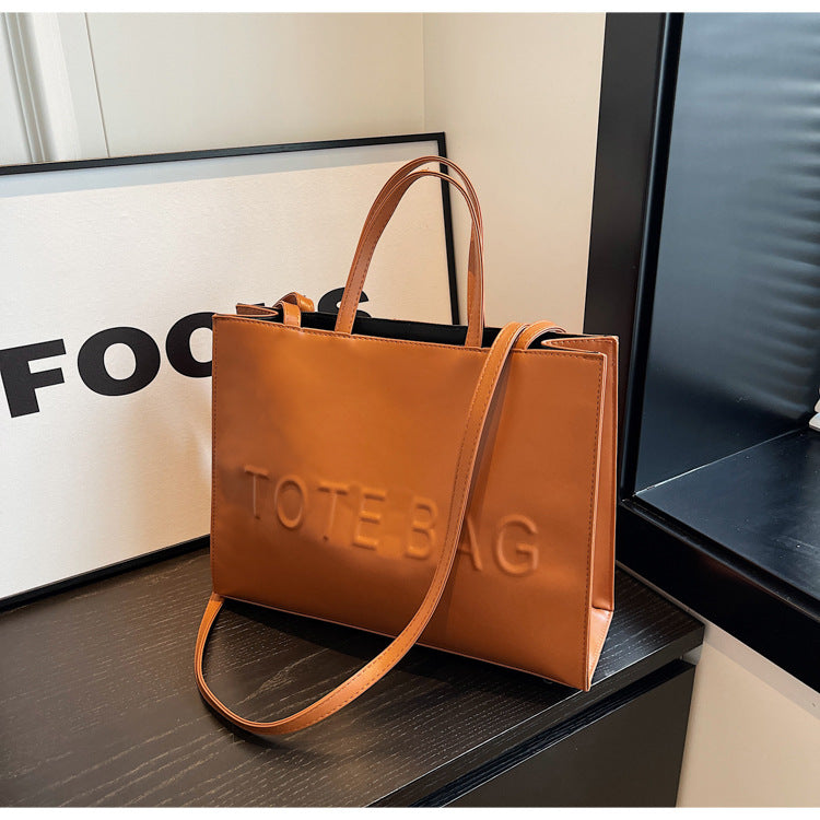 Retro Tote Bag for Women – Trendy PU Leather Commuter Handbag with Dual Straps