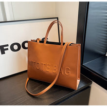 Load image into Gallery viewer, Retro Tote Bag for Women – Trendy PU Leather Commuter Handbag with Dual Straps