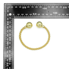 Load image into Gallery viewer, Gold Woven Knit Link with Ball End Adjustable Bracelet, Sku#LD600