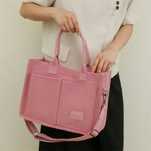 Load image into Gallery viewer, Women's Canvas Tote Bag Large Capacity Multi Pocket Shoulder Crossbody Messenger Bag