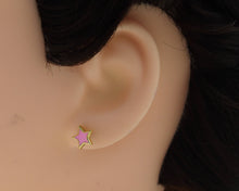 Load image into Gallery viewer, Enamel Star Stud Earrings, Sku#O100C