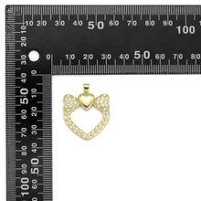 Load image into Gallery viewer, Gold CZ Bow Heart Pearl Around Charm, Sku#LK882