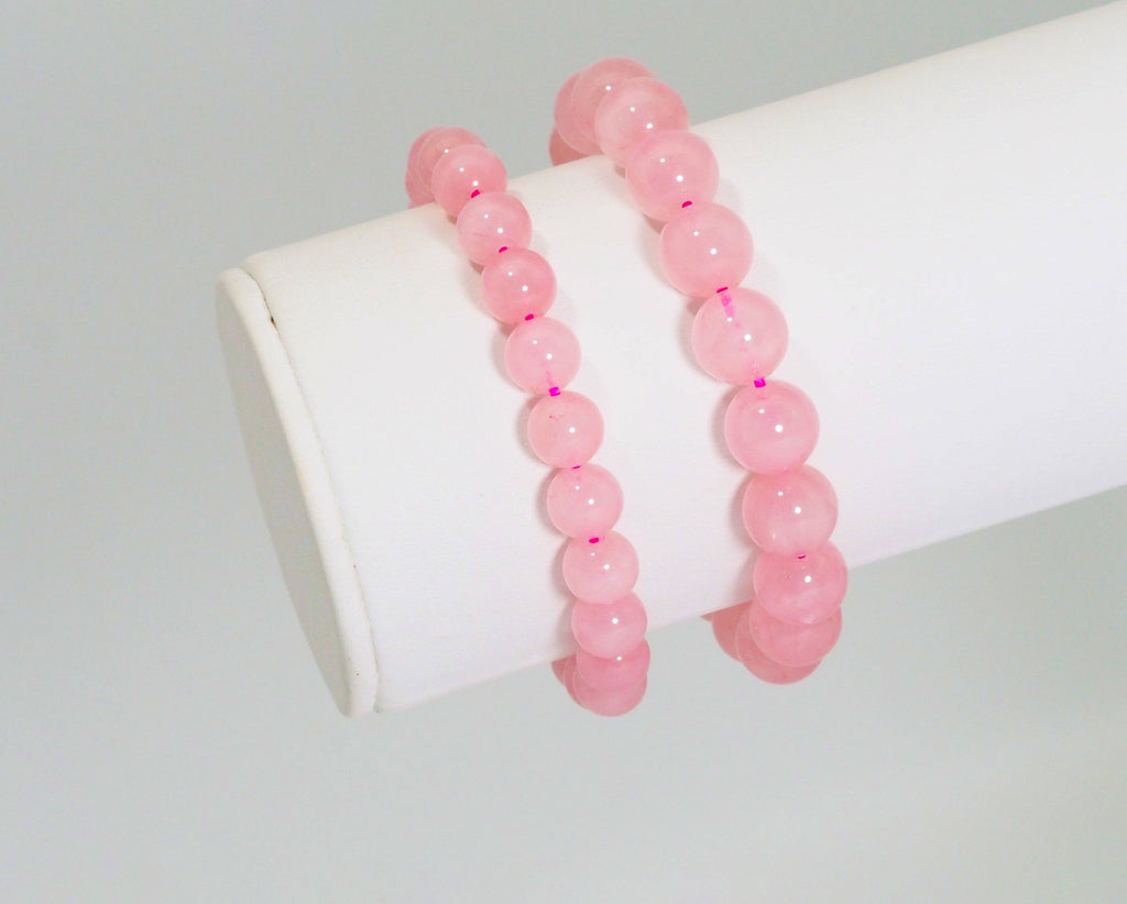 Genuine Madagascar Rose Quartz Stretchy Bracelet, Sku#EF275
