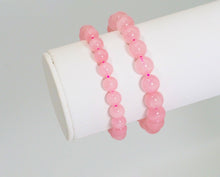 Load image into Gallery viewer, Genuine Madagascar Rose Quartz Stretchy Bracelet, Sku#EF275