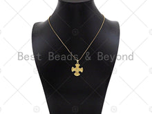 Load image into Gallery viewer, 18K Dainty Gold Jesus On Cross Clover Shape Pendant/Charm, Jesus Carm,Necklace Bracelet Charm Pendant,23x27mm, Sku#LK224
