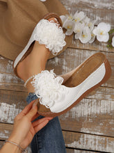 Load image into Gallery viewer, Women's Floral Wedge Sandals | Platform Mule Slides with Adjustable Ankle Strap