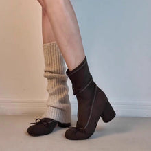 Load image into Gallery viewer, Women's French-Style Chunky Heel Boots | Suede Side Zipper Ankle Boots