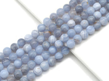 Load image into Gallery viewer, Genuine Blue Lace Agate Round Smooth Beads, Sku#U1346