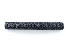 Load image into Gallery viewer, Black CZ Micro Pave Curved Tube, Spacer Tube for 2mm leather Cord Finding, Gold/Silver/Rose Gold/Gunmental, 37x5mm, sku#M70