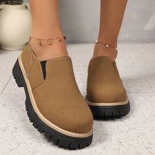 Load image into Gallery viewer, Women's Rivet Slip-On Chunky Heel Casual Shoes – PU Leather Low-Top British Style