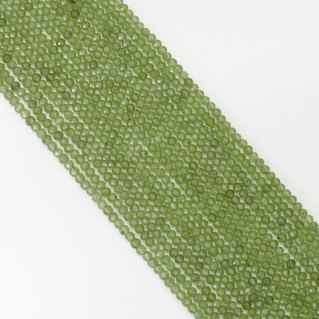 Genuine Peridot Faceted Rondelle Beads, Sku#U1683