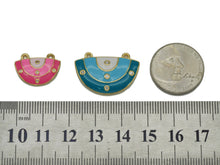 Load image into Gallery viewer, CZ Enamel Half Circle Charm, Sku#LK650