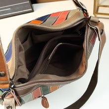 Load image into Gallery viewer, Geometric Grid Leather Patchwork Colorful Shoulder Bag