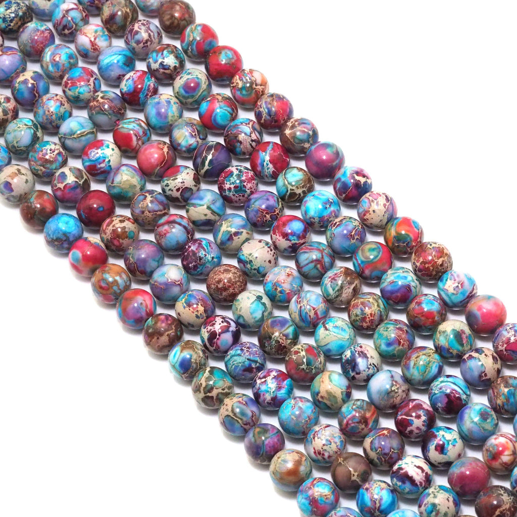 Galaxy Imperial Jasper Round Smooth Beads, 6mm/8mm/10mm, Sku#U1573