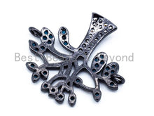Load image into Gallery viewer, CZ Micro Pave Turquoise Lift Tree Connector, Cubic Zirconia Tree Spacer Connector/Charm for Necklace Bracelet, 21x23mm,sku#M58