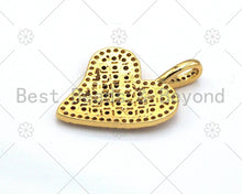 Load image into Gallery viewer, Colorful CZ Micro Pave Heart Charm/Pendant,  18K Gold Filled Heart Shape Charm, Heart Pave Pendant, 23x21mm, Sku#LK370