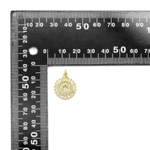 Load image into Gallery viewer, Baguette CZ hollow Out Cross Coin Charm, Sku#LD540