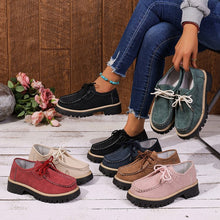 Load image into Gallery viewer, Women's Lace-Up British Striped Loafers | Cow Suede Leather Shoes